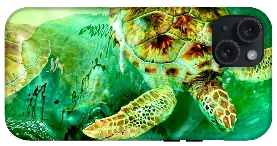 Turtles in Vibrant Waters - Phone Case