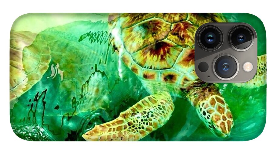Turtles in Vibrant Waters - Phone Case