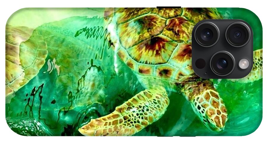 Turtles in Vibrant Waters - Phone Case