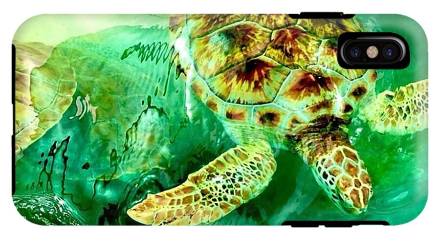 Turtles in Vibrant Waters - Phone Case