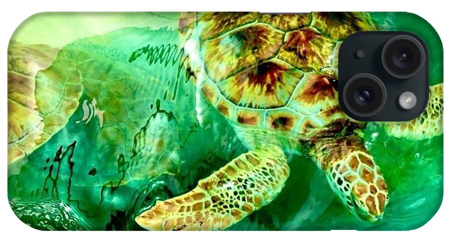 Turtles in Vibrant Waters - Phone Case