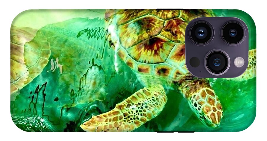 Turtles in Vibrant Waters - Phone Case