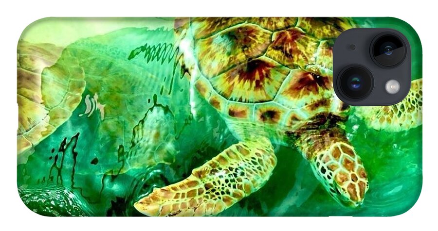 Turtles in Vibrant Waters - Phone Case