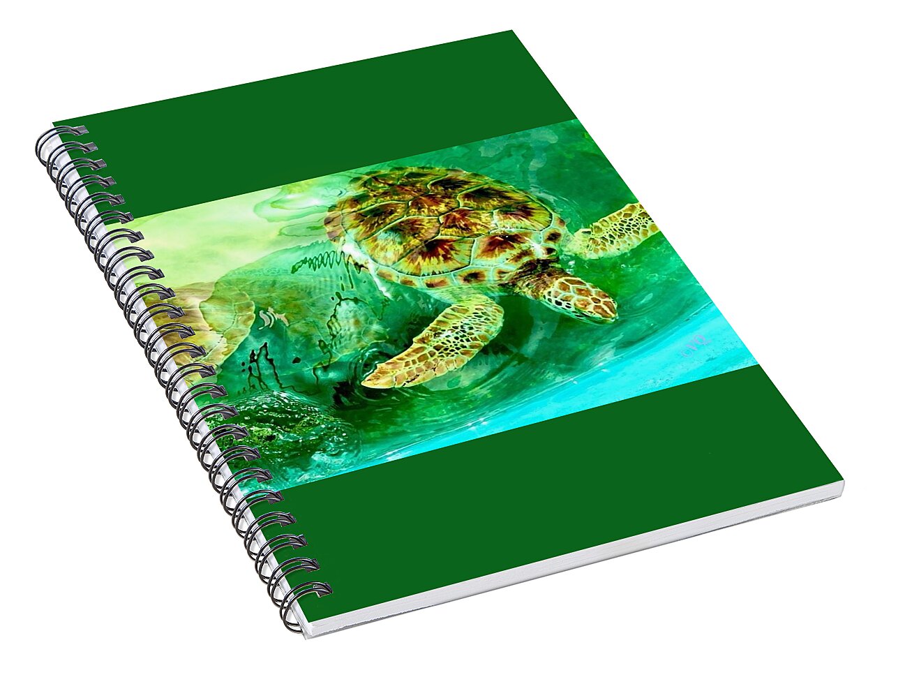 Turtles in Vibrant Waters - Spiral Notebook