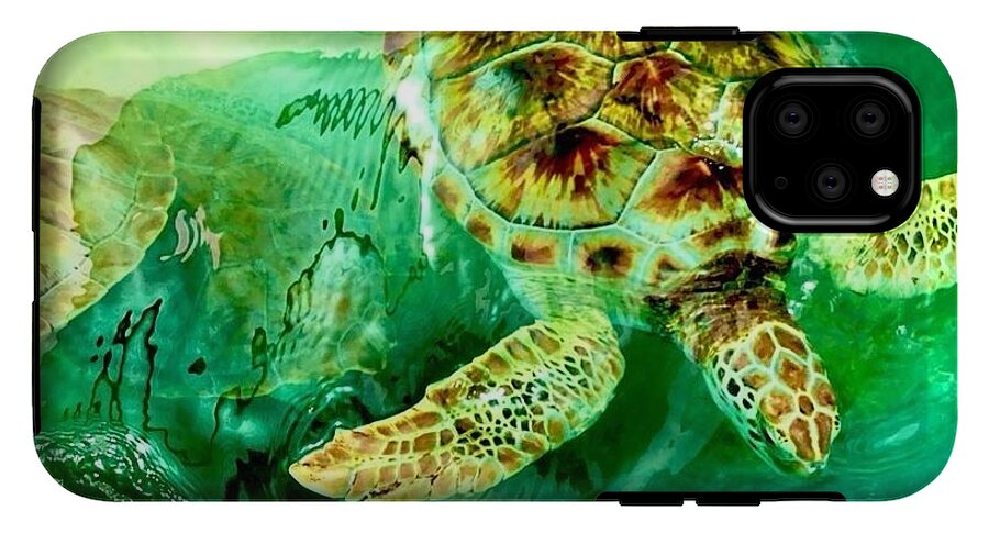 Turtles in Vibrant Waters - Phone Case