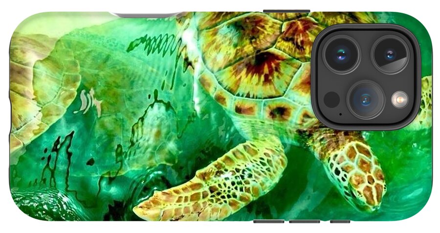Turtles in Vibrant Waters - Phone Case