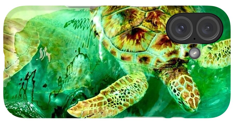 Turtles in Vibrant Waters - Phone Case
