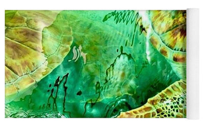 Turtles in Vibrant Waters - Yoga Mat