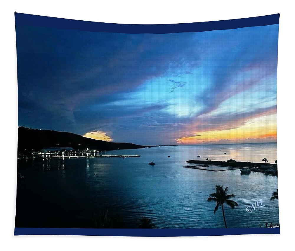 Vibrant Sunset Over Calm Waters - Tapestry