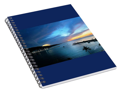Vibrant Sunset Over Calm Waters - Spiral Notebook