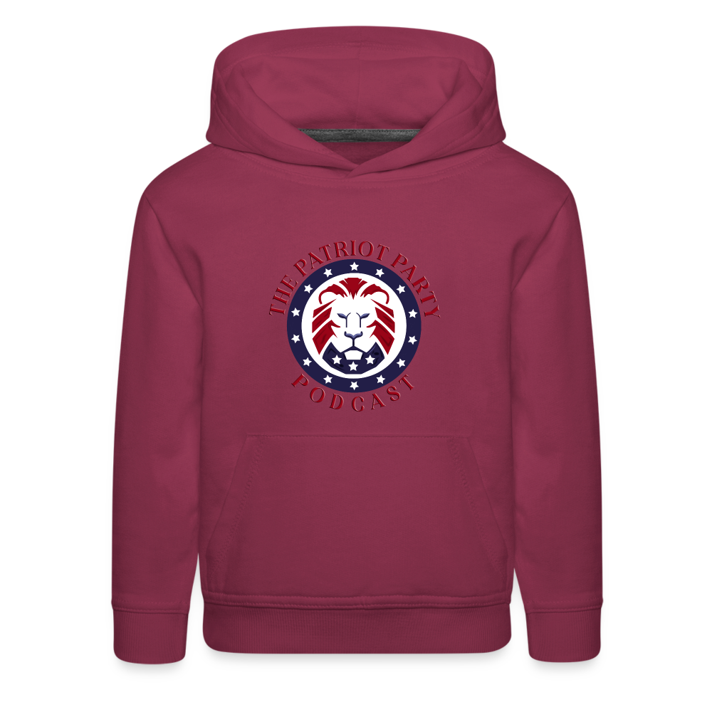 Kids‘ TPPP Official Logo Premium Hoodie - burgundy