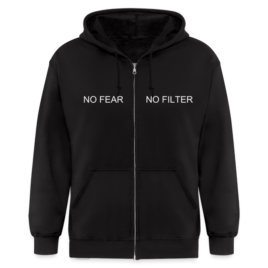 NO FEAR NO FILTER Men's Zip Hoodie - black